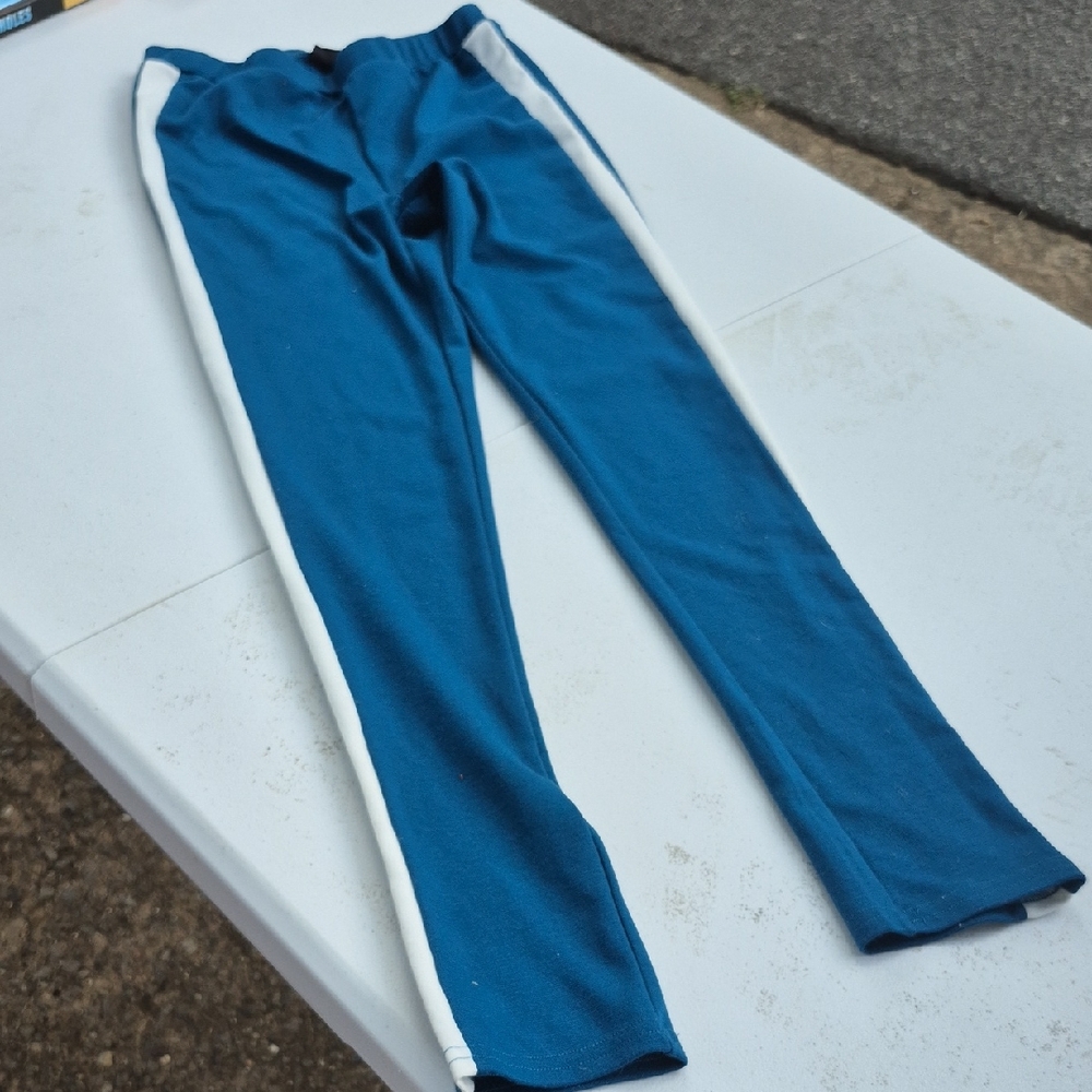Kidpik Teal Pants with White Accents